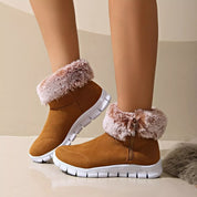 Side Zip Faux Fur Boots | Boots Daverri Fashions