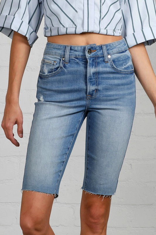 HIGH RISE BIKE SHORTS Denim Shorts