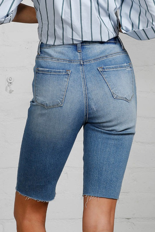 HIGH RISE BIKE SHORTS Denim Shorts