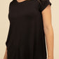 Flowy Round Hem Rayon Short Sleeve Top T-Shirts
