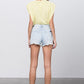 HIGH RISE PREMIUM SHORTS WITH FRONT ZIPPER Denim Shorts