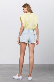 HIGH RISE PREMIUM SHORTS WITH FRONT ZIPPER | Denim Shorts Daverri Fashions