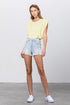 HIGH RISE PREMIUM SHORTS WITH FRONT ZIPPER LIGHT Denim Shorts