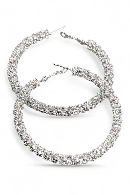 60MM Iconic Rhinestone Hoops - DAVERRI FASHIONS