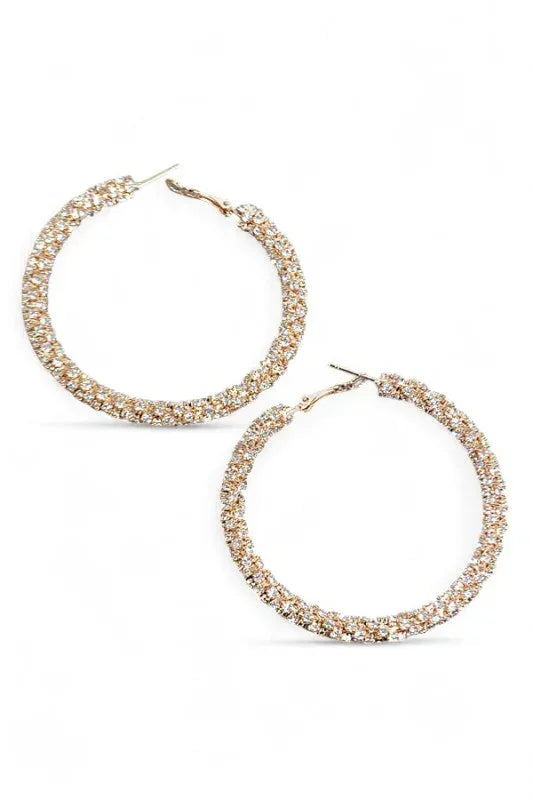 60MM Iconic Rhinestone Hoops - DAVERRI FASHIONS