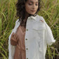 Distressed White Denim Jacket - DAVERRI FASHIONS