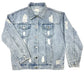 Distressed White Denim Jacket - DAVERRI FASHIONS