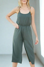 Cutout Bow Detail Jumpsuit Olive Jumpsuits