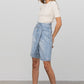 Self Belted Bermuda Denim Shorts Shorts