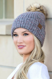 Dk Gray OneSize CC Cozy Marled Pom Beanie | Daverri Fashions