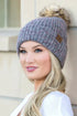 CC Cozy Marled Pom Beanie - DAVERRI FASHIONS