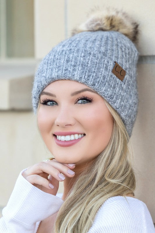 OneSize CC Cozy Marled Pom Beanie | Daverri Fashions
