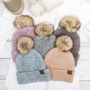CC Cozy Marled Pom Beanie | Daverri Fashions