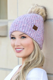 Cotton Candy OneSize CC Cozy Marled Pom Beanie | Daverri Fashions