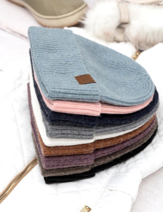 CC Fine Yarn Cuff Beanie | Daverri Fashions