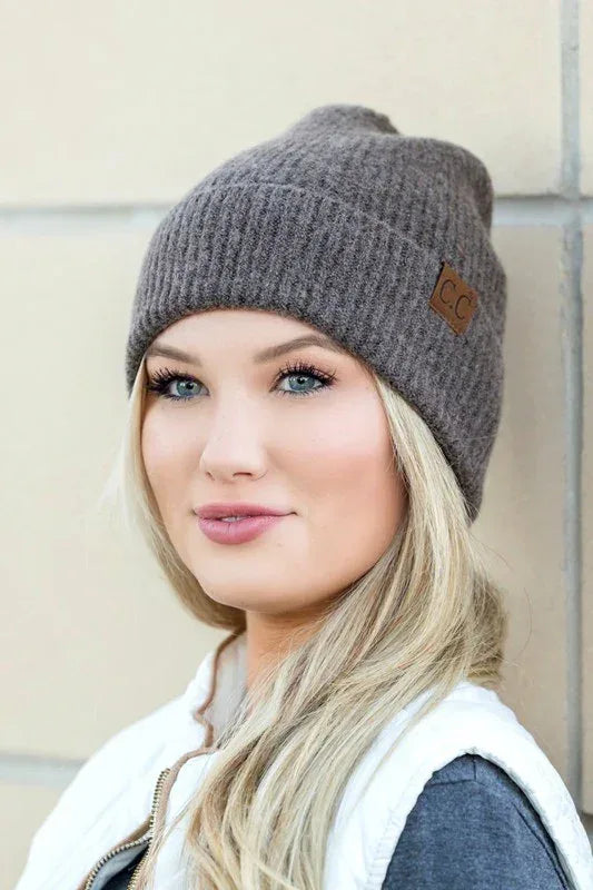 CC Fine Yarn Cuff Beanie - DAVERRI FASHIONS