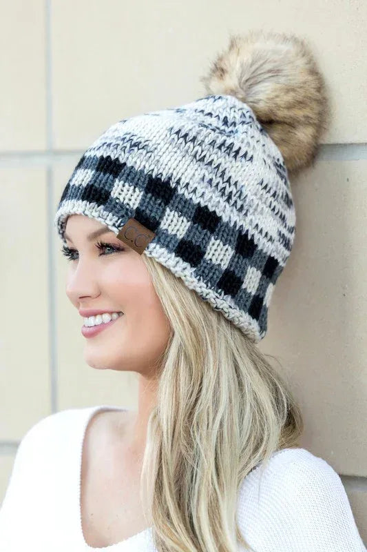 CC Buffalo Pom Beanie - DAVERRI FASHIONS
