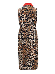 Plus Size Leopard Print Sleeveless Maxi Dress | Maxi Dresses Daverri Fashions