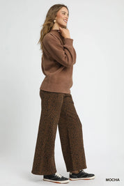 Umgee Textured Long Sleeve Sweater with Ribbed Trim | Sweaters Daverri Fashions