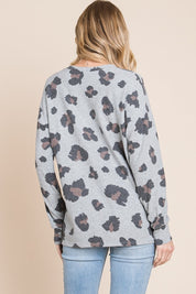 BOMBOM Leopard Drop Shoulder T-Shirt | Daverri Fashions