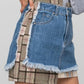 Plaid Checker Mini Denim Skirt Skirts