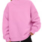 Pink mock neck dropped shoulder oversized crewneck sweatshirt