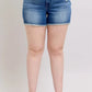 Judy Blue Full Size V-Front Denim Shorts with Shield Pockets Plus Size