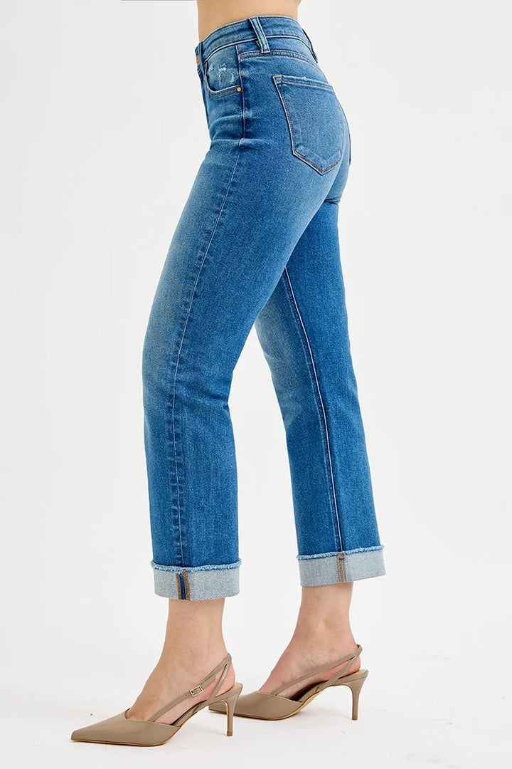 RISEN Full Size High Rise Boyfriend Fit Ankle Jeans Jeans