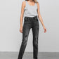 Mid Rise Ankle Black Straight Jeans Jeans