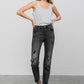 Mid Rise Ankle Black Straight Jeans Jeans