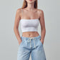 High Rise Drawstring Denim Shorts Shorts