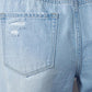 High Rise Drawstring Denim Shorts Shorts