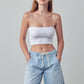 MID-RISE SLOUCH SHORTS Denim Shorts