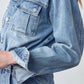 Belted Collared Button Front Denim Jumpsuit Jeans
