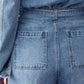 Belted Collared Button Front Denim Jumpsuit Jeans