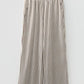 Striped elastic high-waist pocketed loose pants in black and beige