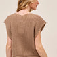 SO ME Big Metal Button Front Sweater Vest Sweater Vests