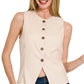 Zenana Linen Button Down Vest