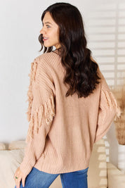 And The Why Tassel Detail Long Sleeve Sweater | Sweaters Daverri Fashions