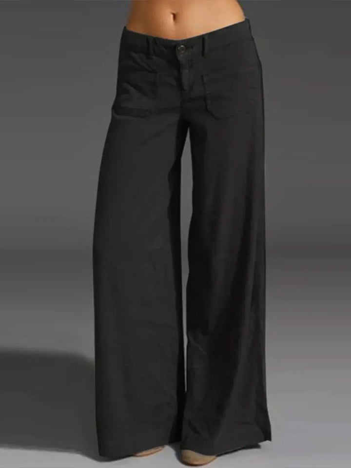 Black Full Size Wide Leg Jeans with Pockets Plus Size | Jeans Daverri Fashions