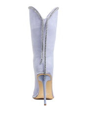 Ashipa Diamante Chain Detail Calf Boots | Boots Daverri Fashions