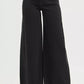 Black RISEN tummy control high-rise palazzo leg frayed hem jeans