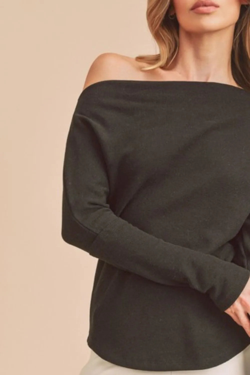 Aemi + Co One Shoulder Long Sleeve Knit Top | Daverri Fashions