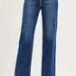 RISEN Full Size High Rise Wide Leg Jeans with Front Tie Detail Plus Size - DAVERRI FASHIONS
