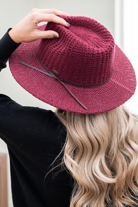 C.C Fedora Knitted Hat Berry OS
