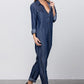 Denim Lab USA Collared Button Front Tencel Jumpsuit Jumpsuits