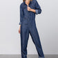 Denim Lab USA Collared Button Front Tencel Jumpsuit Jumpsuits