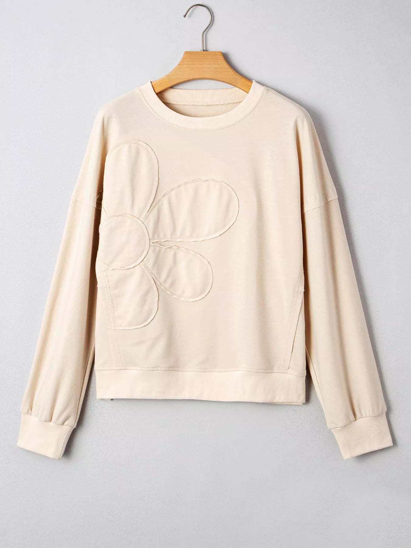 Flower Patch Drop Shoulder Sweatshirt | Tops Daverri Fashions