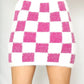 Fuzzy Checkered Skirt - DAVERRI FASHIONS