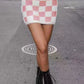 Fuzzy Checkered Skirt - DAVERRI FASHIONS